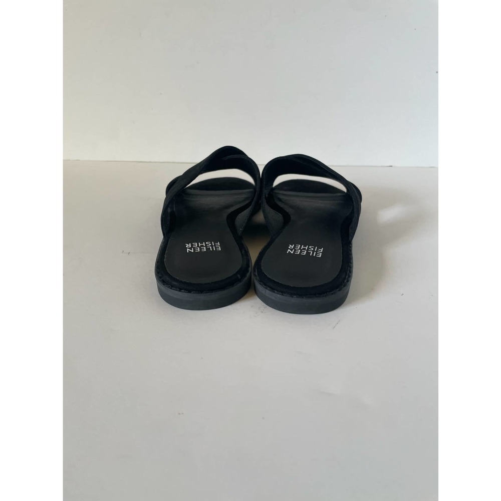 NWT Eileen Fisher Cape Crossover Black Suede Sandals • Minimalist • Size 6 🗣 - Picture 4 of 5